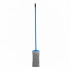 96 Pieces Cotton Mop with Painted Iron Handle, 120 cm, Blue