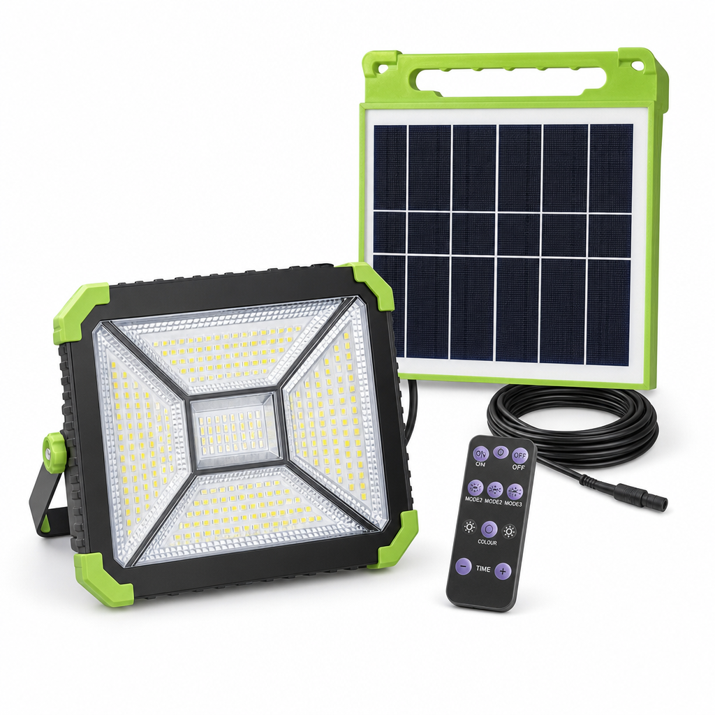 48 Pieces Solar LED Flood Light with Separate Solar Panel and Remote Control, Outdoor Garden Lighting, 1 Piece