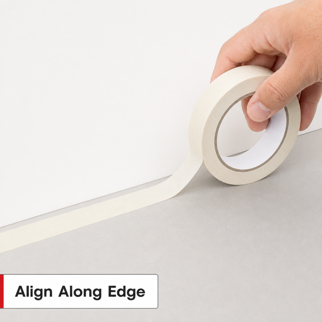 144 Pieces Self Adhesive Masking Tape, 36mm x 30yd, White Roll for Painting, Decorating and Surface Protection