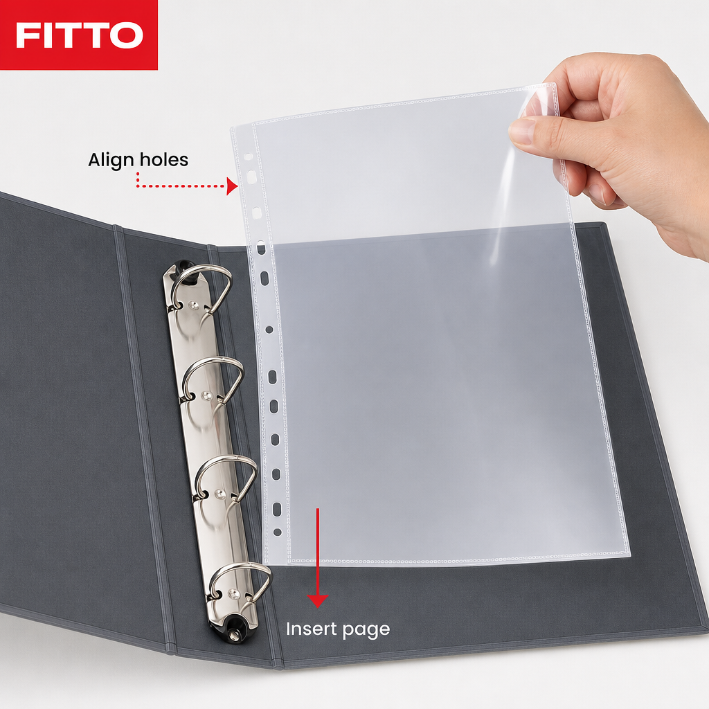 96 Pieces Clear A4 Sheet Protectors, 100 GSM, 11-Hole Punched, 100 Sheets for Filing and Presentations