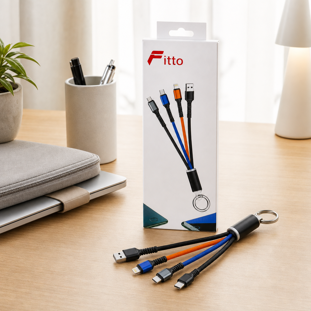 144 Pieces 3-in-1 USB Charging Cable with Micro-USB, USB-C and Three Connector Types