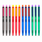 72 Pieces Gel Pens 0.7mm Fine Point, 12 Pieces, Assorted Barrel Colours for Writing, Notes and Stationery