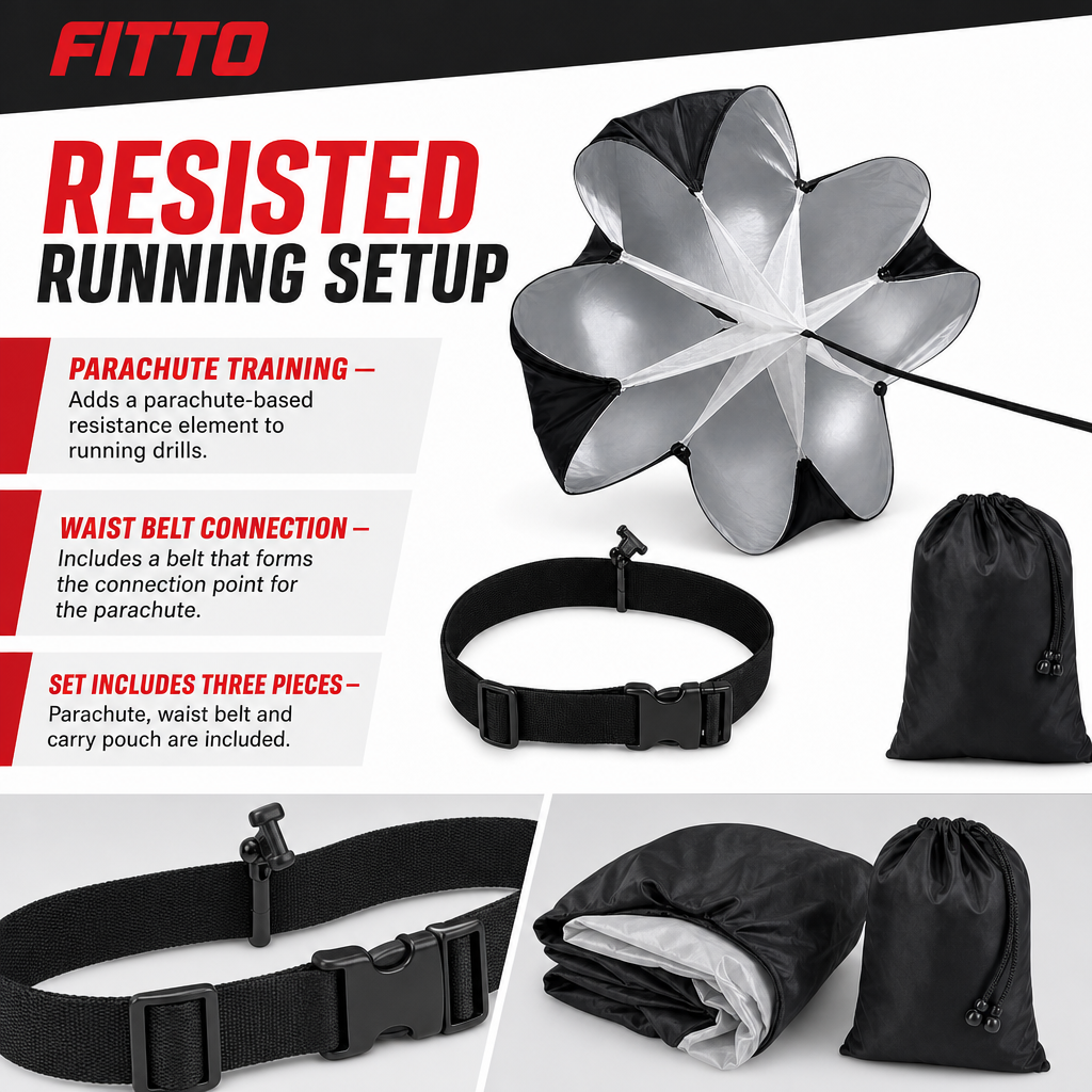 96 Pieces Resistance Parachute for Speed and Sprint Training with Waist Belt and Carry Pouch