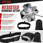 96 Pieces Resistance Parachute for Speed and Sprint Training with Waist Belt and Carry Pouch