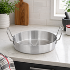 60 Pieces Aluminum Kadai Cooking Pan with Dual Handles, Round Silver Cookwares for Kitchen Preparation