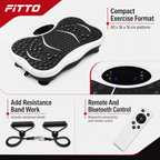 48 Pieces Small Vibration Exercise Platforms with Resistance Bands, Bluetooth, Remote Control and White Plastic Housing