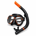 72 Pieces Swimming Mask and Snorkel Set, Black and Orange, Paired Mask with Snorkel for Pool and Beach Use