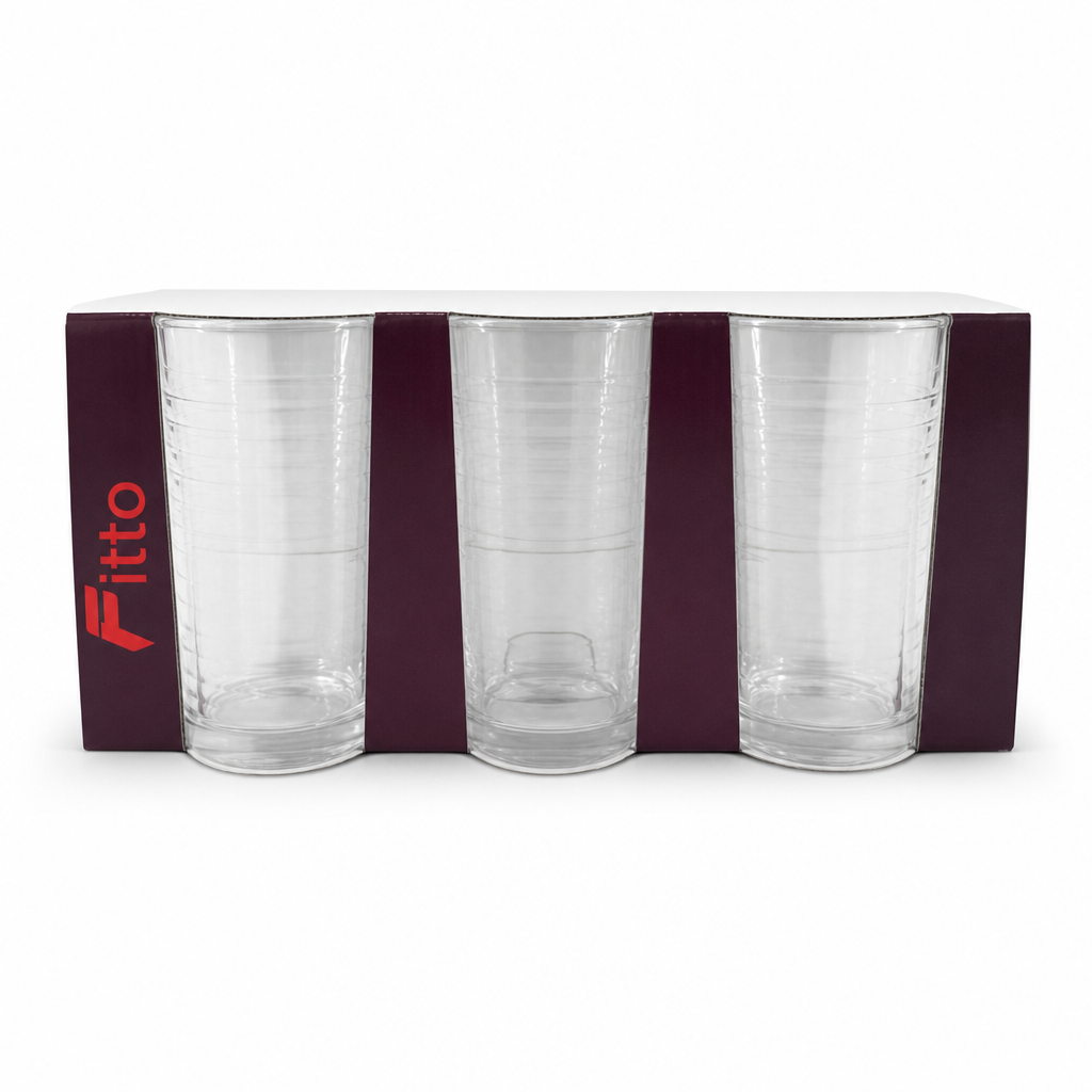 96 Pieces Glass Tumbler Set, 210 ml, Clear Drinking Glasses, 3 Pieces