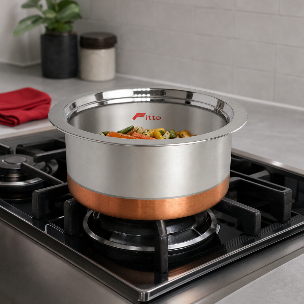 72 Pieces Stainless Steel Cooking Pan with Copper Bottom, 18 cm