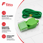120 Pieces Sports Whistles with Lanyard, Green, Single Unit for Training and Match Signaling