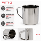 96 Pieces Stainless Steel Water Mug with Handle, 10 cm, Mirror Finish