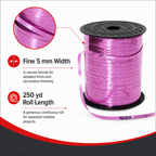 120 Pieces Pink Metallic Ribbon Roll, 5 mm x 250 yd, Decorative Craft Ribbon for Wrapping, Bows and DIY Projects