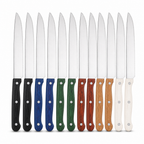 144 Pieces Stainless Steel Table Knife Set with Coloured Handles, 12-Piece