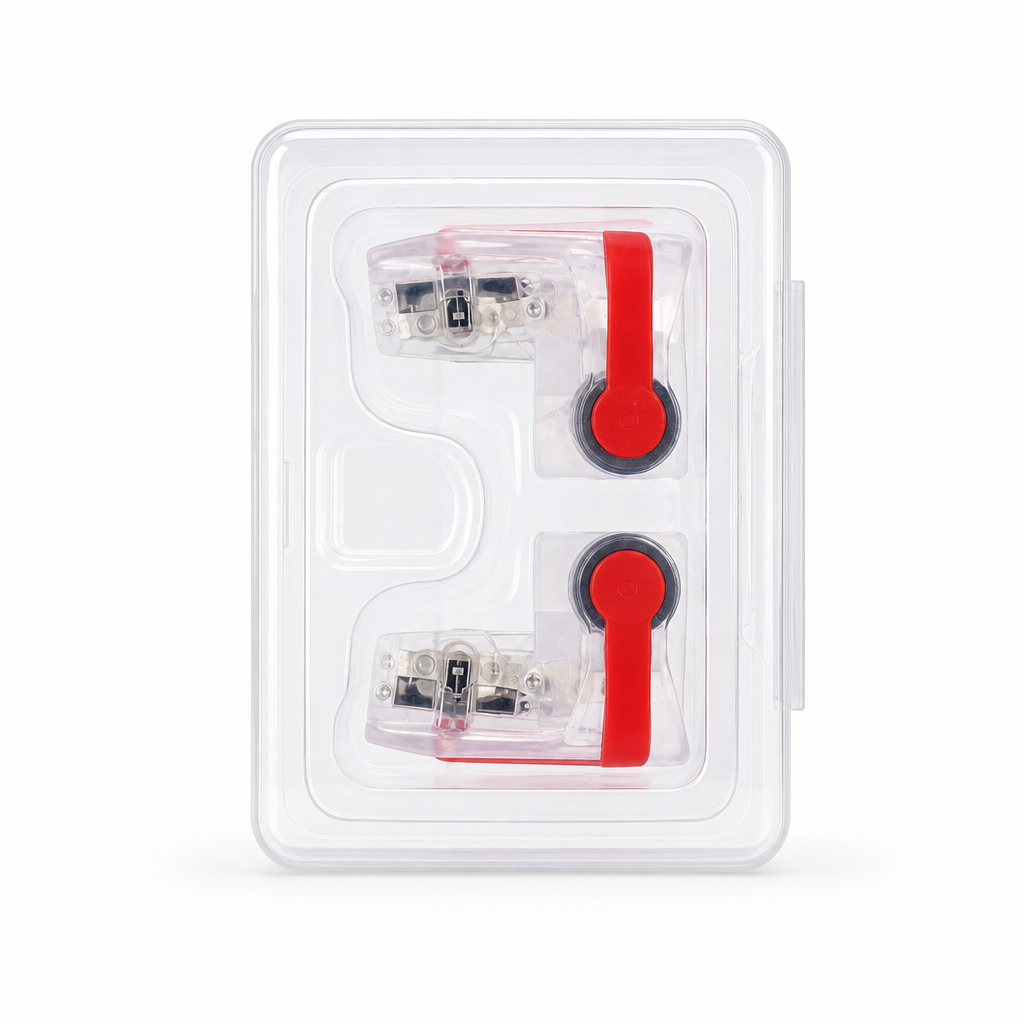 144 Pieces Mini Transparent Mobile Gaming Trigger Controllers Set, Red
