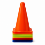 96 Pieces Plastic Training Cones, 23 cm, Multicolor, 10-Piece Pack for Sports Practice and Drills