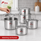48 Pieces Stainless Steel Casserole Pot Set with Lids, Silver Small Size, 5-Piece Cookwares Set