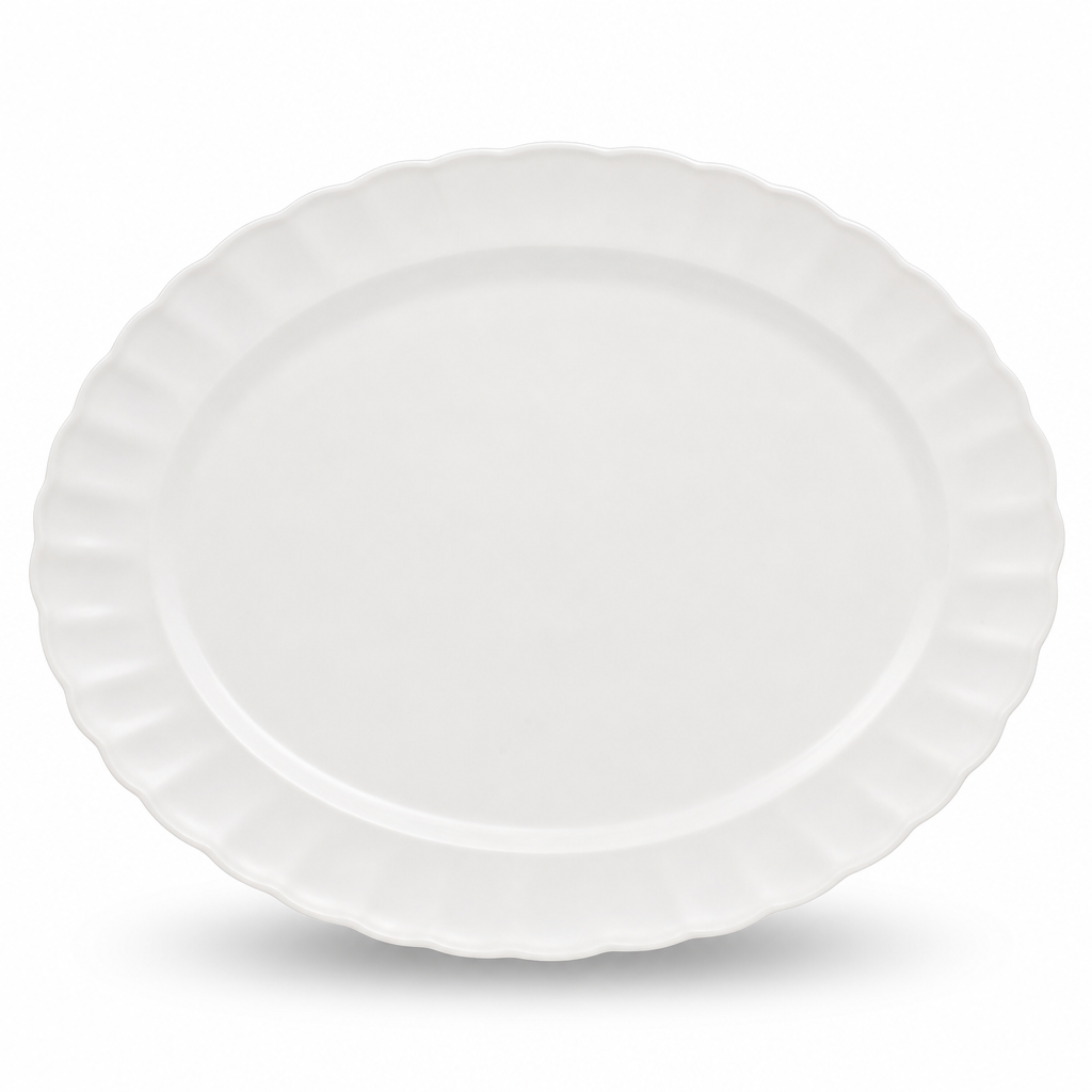 96 Pieces Oval Serving Plate, 14 Inch, White