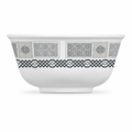 240 Pieces Melamine Rice Bowl, 3.5 Inch, Grey Geometric Border, Single Bowl for Serving Rice and Side Dishes