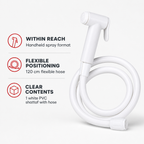 96 Pieces PVC Shattaf Handheld Bidet Spray with Flexible Hose, 120 cm, White, 1 Piece