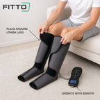 48 Pieces Air Compression Leg Massager with Remote Control, Black and Grey, 1 Set