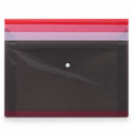 240 Pieces Transparent Plastic Button Document Folder, Assorted Colour, A4 Size, 1 Piece