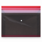 240 Pieces Transparent Plastic Button Document Folder, Assorted Colour, A4 Size, 1 Piece