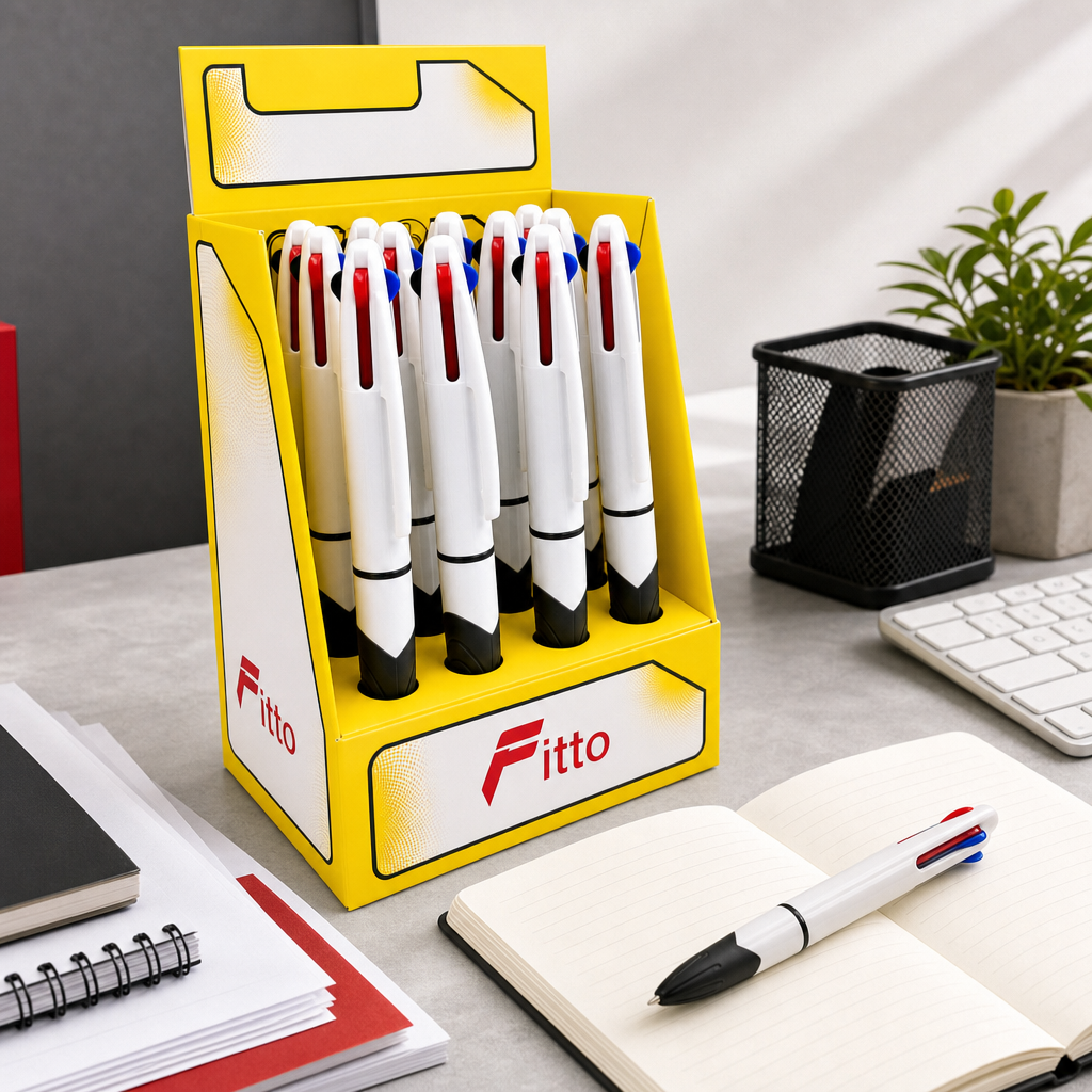 96 Pieces Ball Pens, Grip Design, Assorted Colours, 12 Pack