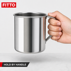 120 Pieces Stainless Steel Mug With Handle, Silver, 1 Piece, 14 x 12 x 10 cm