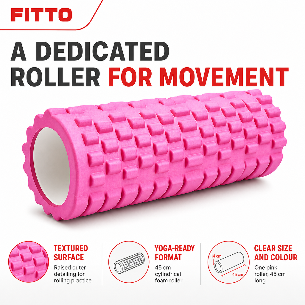72 Pieces Textured Foam Yoga Roller, 45 cm, Pink