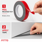 120 Pieces Grey Double-Sided Mounting Tape with Red Release Film, 10 mm x 12 m