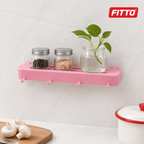120 Pieces Adhesive Kitchen Storage Shelf, Wall-Mounted Shelf, Assorted Colour, 38 x 15 x 6 cm, 1 Piece