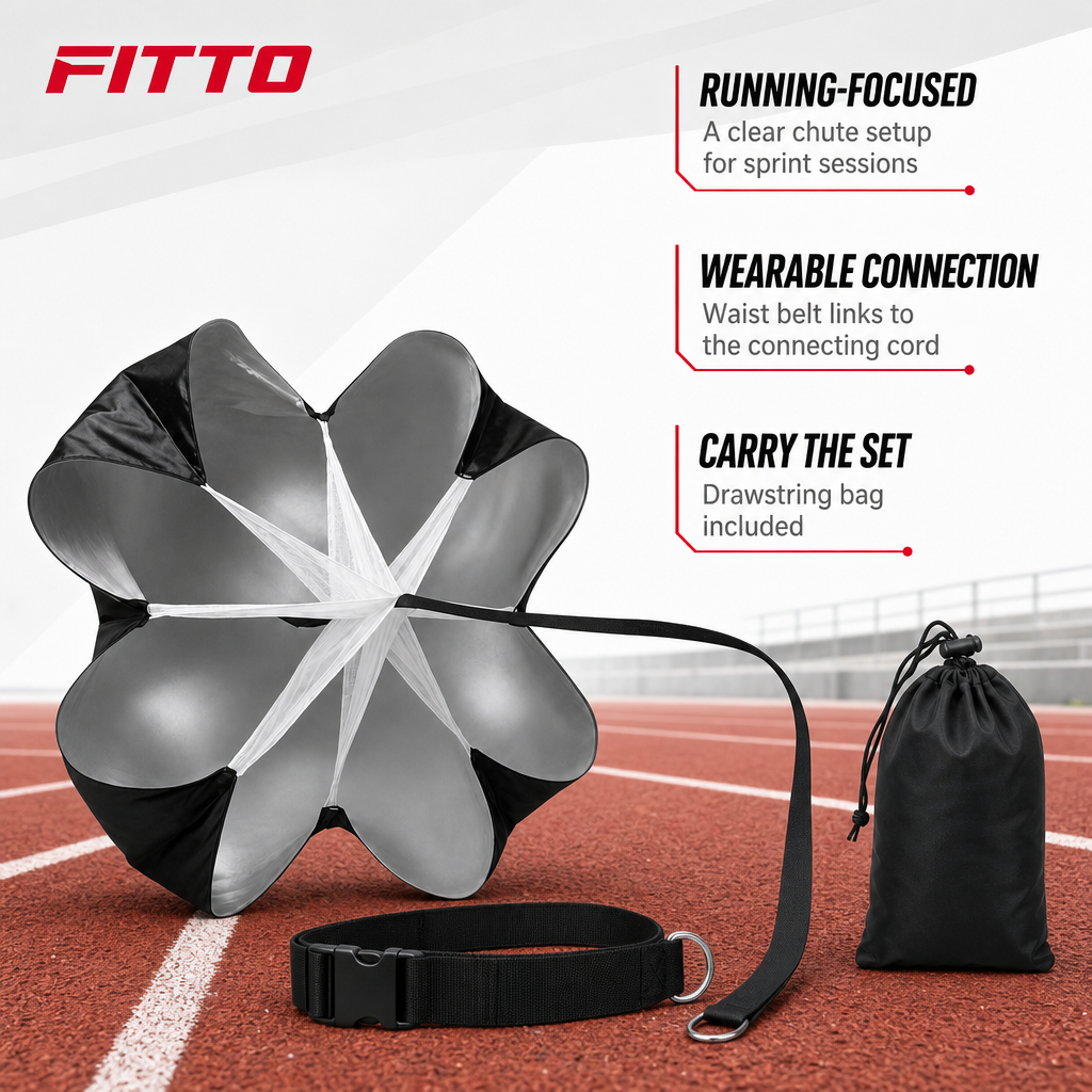 60 Pieces Speed Chute Resistance Parachute for Sprint Training with Waist Belt and Storage Bag