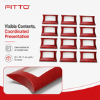 72 Pieces Red Pillow Boxes with Clear Window, 24 × 20 × 5 cm, 12 Pieces