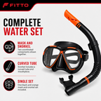 72 Pieces Swimming Mask and Snorkel Set, Black and Orange, Paired Mask with Snorkel for Pool and Beach Use