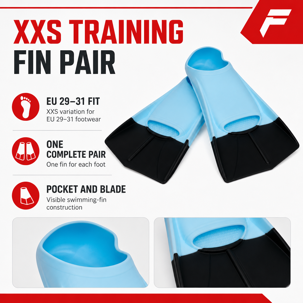 60 Pieces Swimming Fins for Training, XXS EU 29–31, 1 Pair