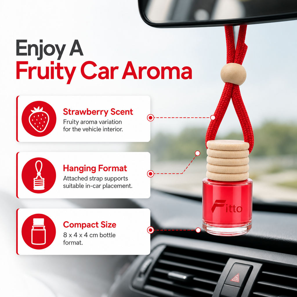 144 Pieces Hanging Bottle Air Freshener, Strawberry Scent, Red, 8 x 4 x 4 cm