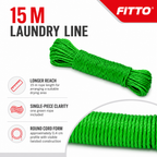 240 Pieces Plastic Clotheslines Rope, 15 m, Green, 1 Piece