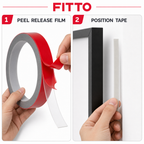 120 Pieces Double-Sided Mounting Tape, Grey Adhesive Roll with Red Release Film, 10 mm x 5 m, 1 Roll