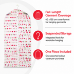 144 Pieces Clothing Protective Cover, Assorted Colour, 60 x 125 cm, 1 Piece