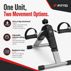 48 Pieces Pedal Exerciser for Arm and Leg Movement Black Grey 1 Piece, Adjustable Resistance and LCD Display