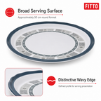 72 Pieces Melamine Round Wavy Serving Trays, 50 cm