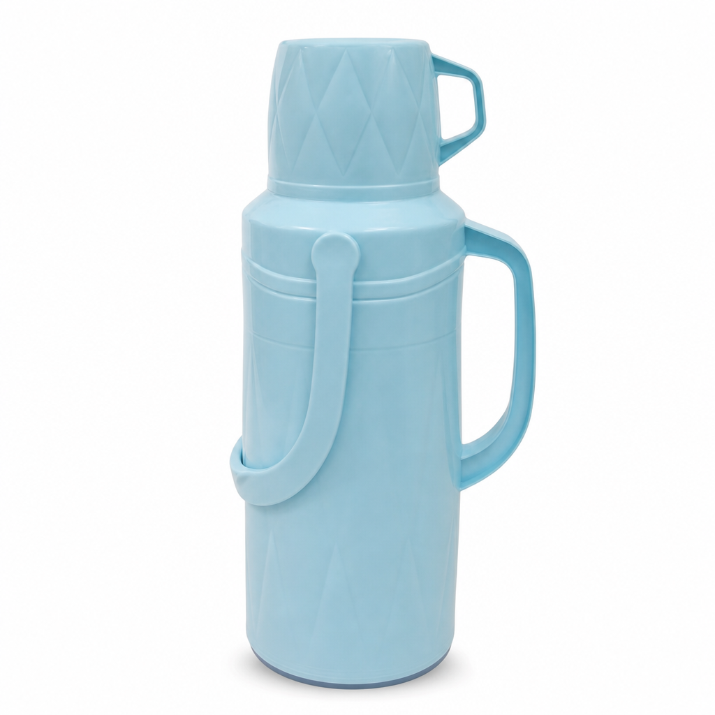 96 Pieces Assorted Pastel Diamond-Textured 2-Litre Insulated Vacuum Flask with Handle, 1 Piece