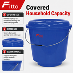 96 Pieces Plastic Bucket with Lid and Carry Handle, 20 Litre, Blue