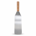 96 Pieces Stainless Steel Turner with Wooden Handle, Flat Cooking Spatula, 36.5 x 7.3 cm, 1 Piece