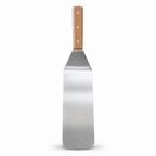 96 Pieces Stainless Steel Turner with Wooden Handle, Flat Cooking Spatula, 36.5 x 7.3 cm, 1 Piece