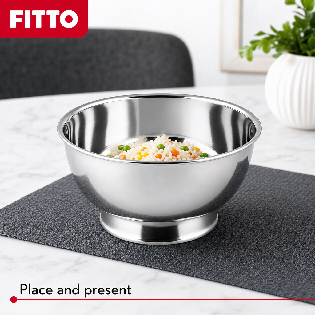 120 Pieces Stainless Steel Deep Footed Bowl, 11 cm, Silver