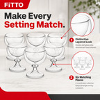 48 Pieces Double-Wall Glass Cup Set, Clear, 6 Pieces for Tabletop Serving