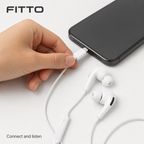 120 Pieces Lightning Earphones with Inline Microphone, Wired Audio Headset, White