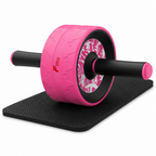 72 Pieces Ab Roller Wheel with Knee Mat, Pink, 32 cm Total Width