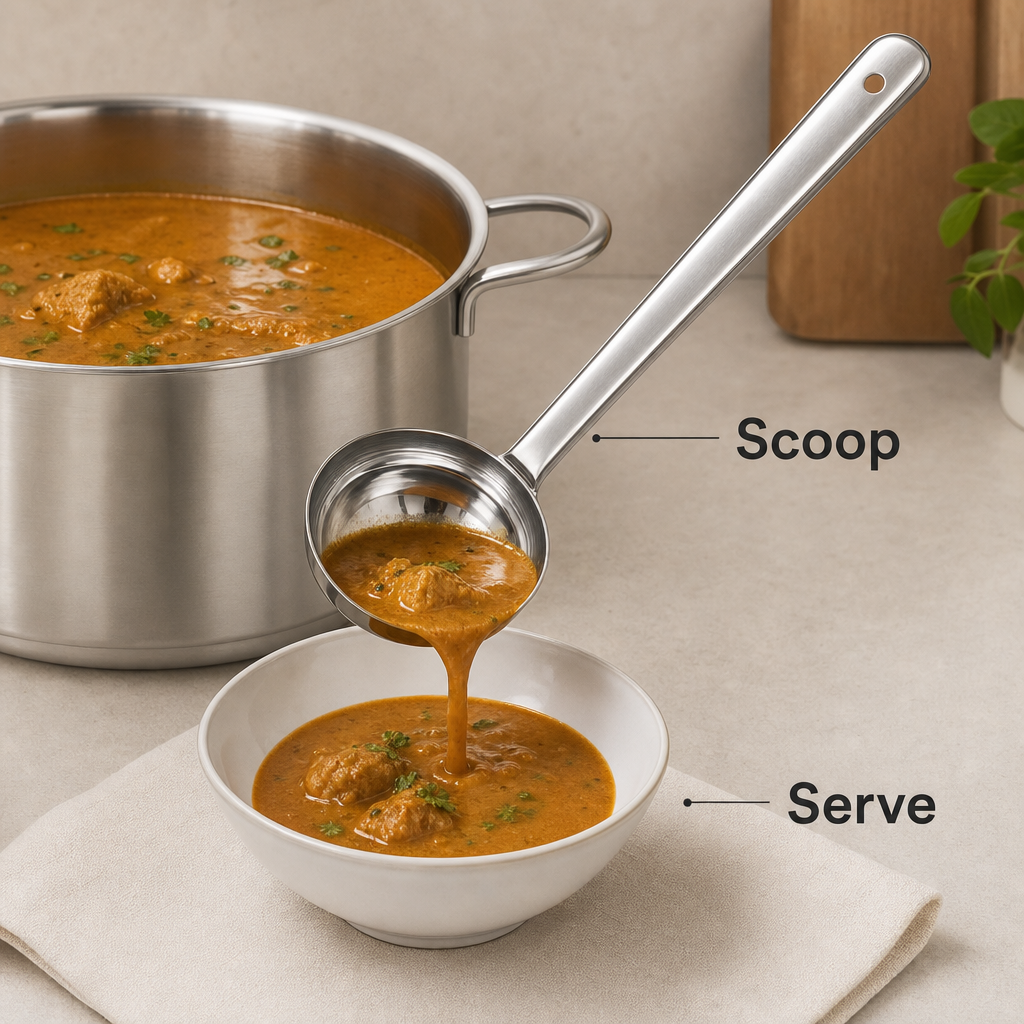144 Pieces Stainless Steel Deep Curry Ladle, 30 cm, 1 Piece